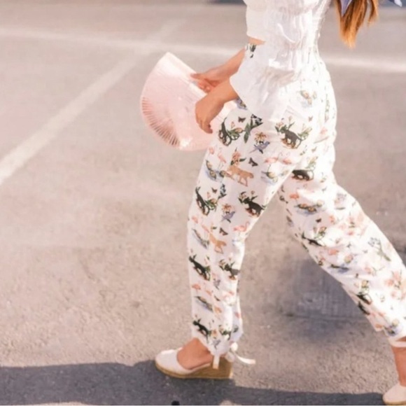 Reformation 100% linen pants safari animal print size 6 - Picture 2 of 12